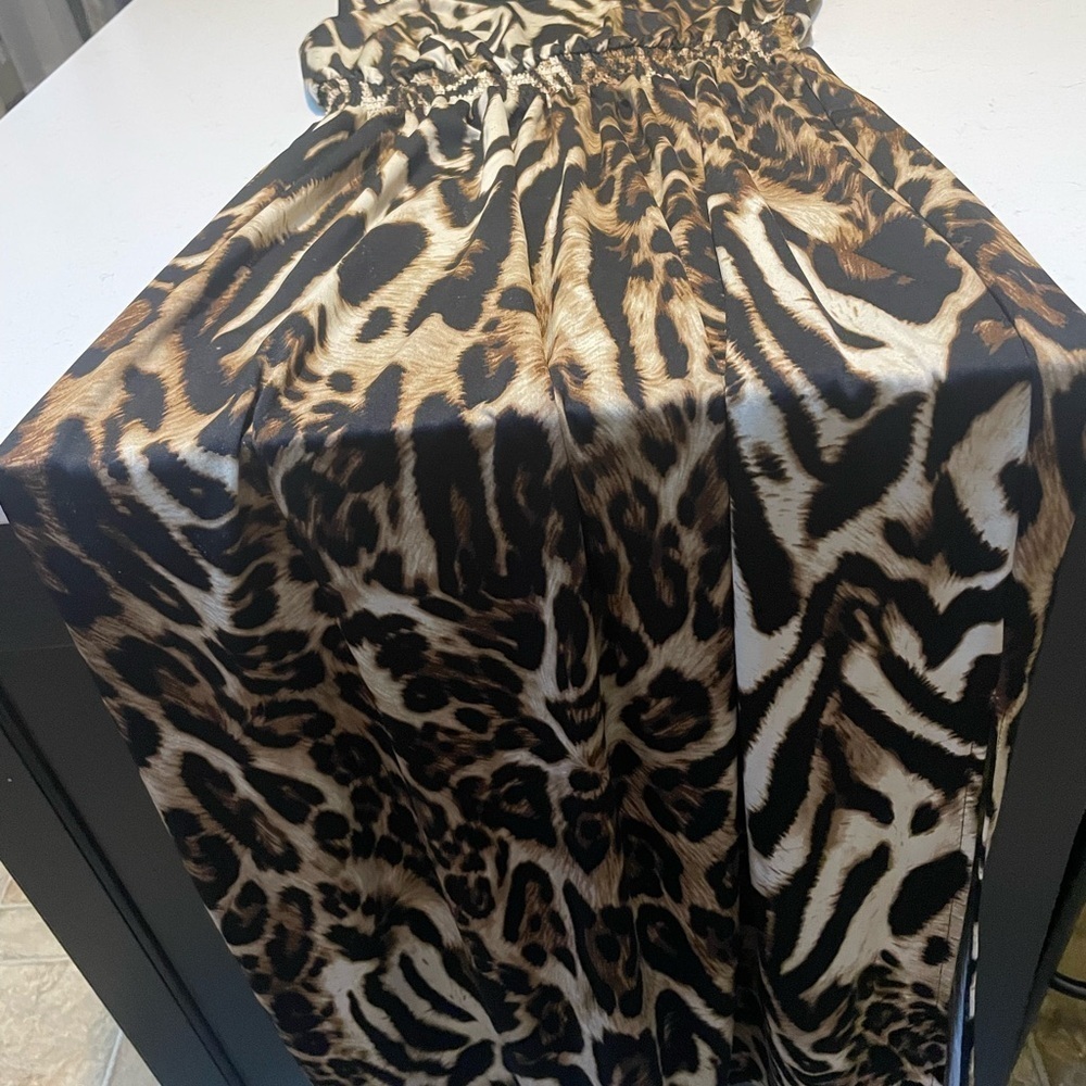 Animal Print AB Studio Brown and Black Scoop Neck Sundress - Picture 5 of 11